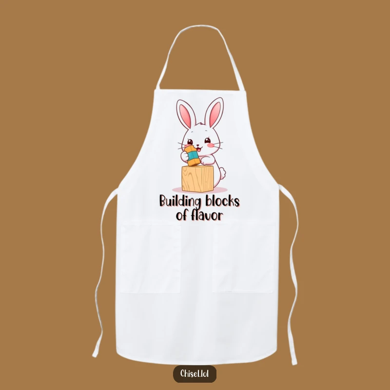 Funny Kawaii Bunny Apron: Cook Up Smiles with Cute Hammering Kitchen Fun