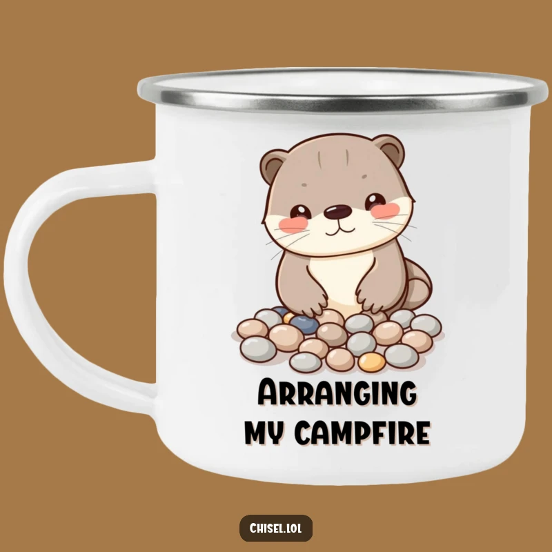 Adventure-Ready Funny Kawaii Otter Camping Mug: Enjoy Artful Sips Outdoors