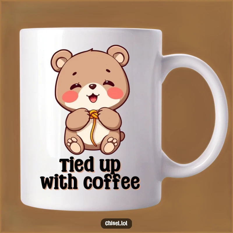Funny Kawaii Bear Tying Knot Mug: A Hilarious Gift for Playful Souls