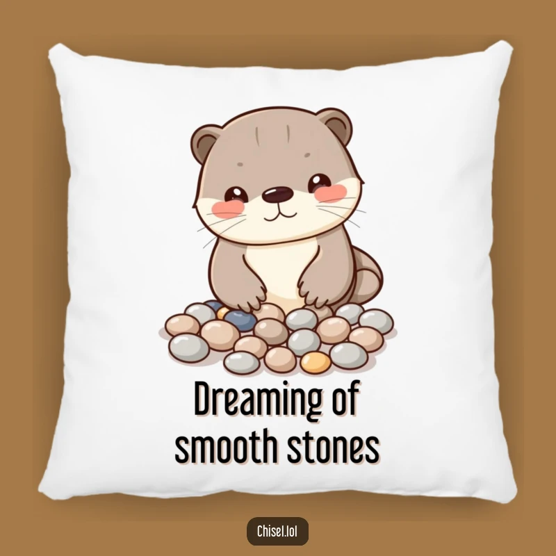 Comfy Funny Kawaii Otter Pillow: Cuddle Up with Creative Pebble Fun