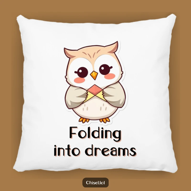 Funny Kawaii Owl Pillow - Giggling Crafter Comfort, Cozy & Cute Humorous Gift