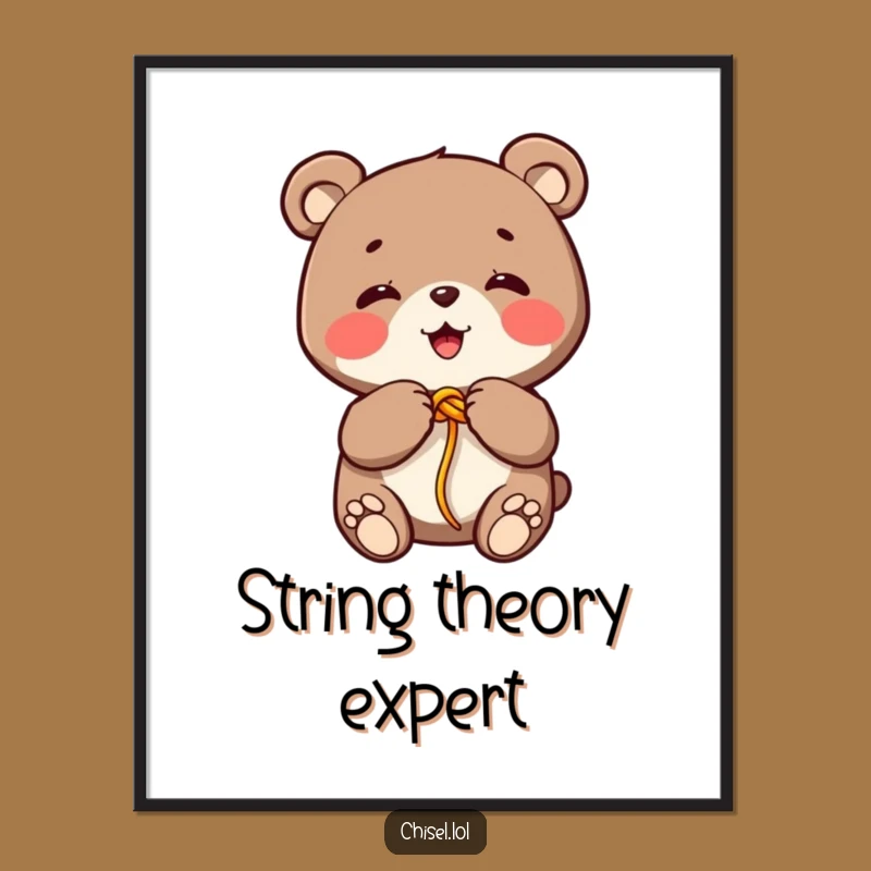 Printable Funny Kawaii Bear Art: Instant Download of Giggling Knot Fun