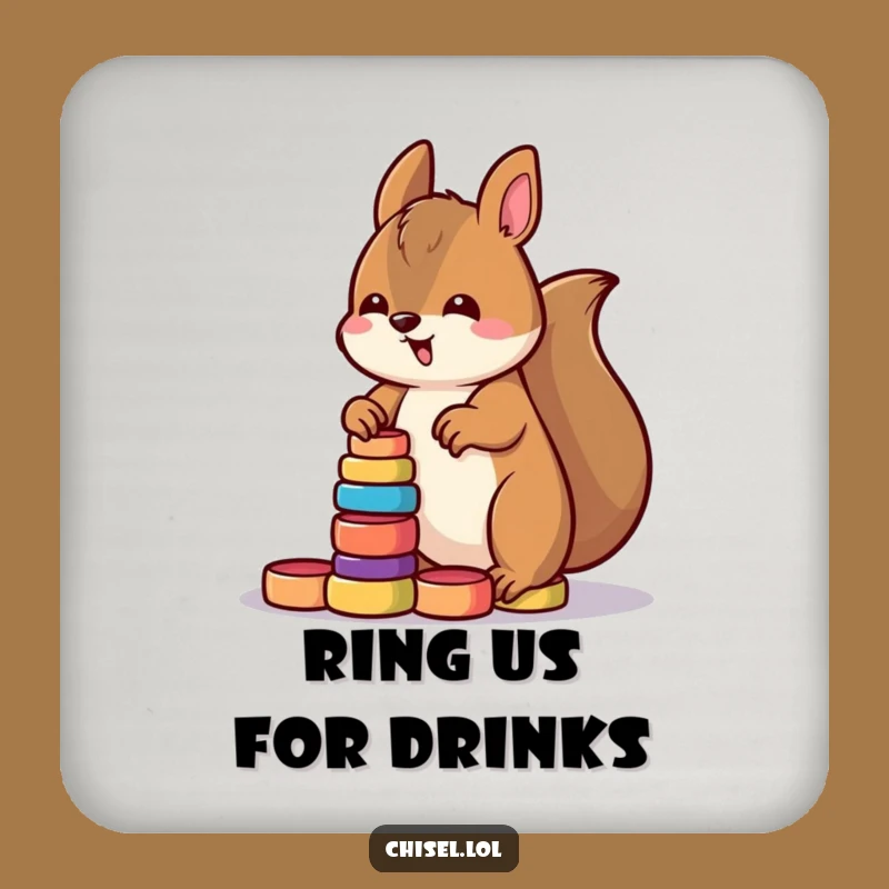 Funny Kawaii Squirrel Drink Coaster: Protect Surfaces with Organized Charm