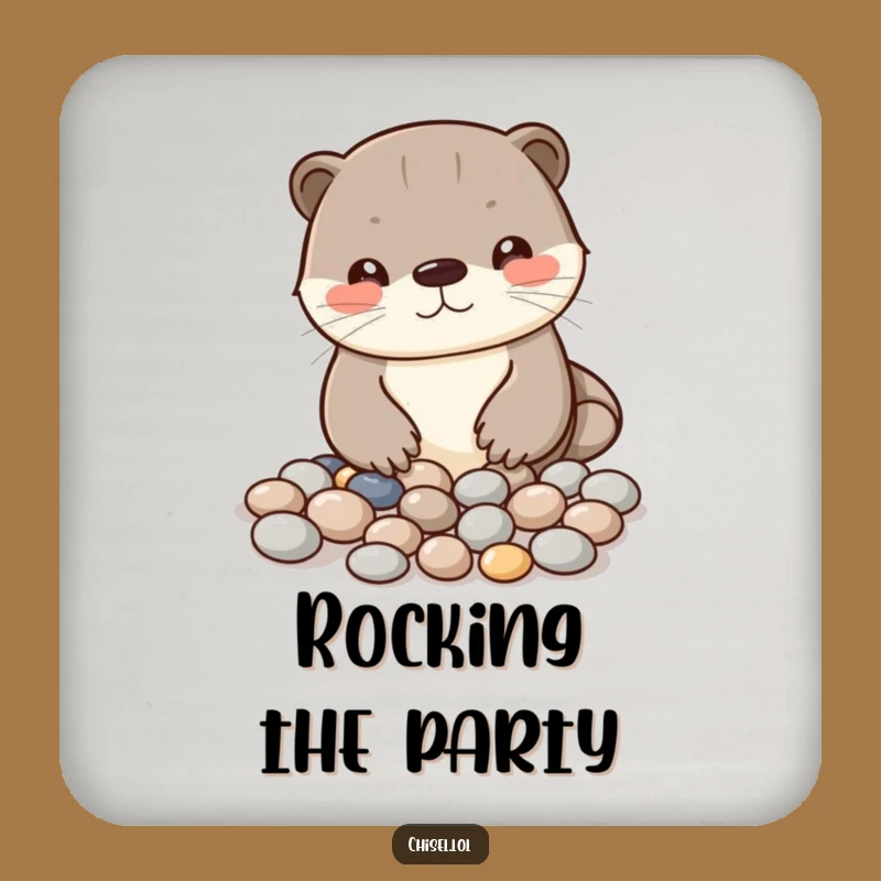 Funny Kawaii Otter Drink Coaster: Protect Surfaces with Artistic Charm