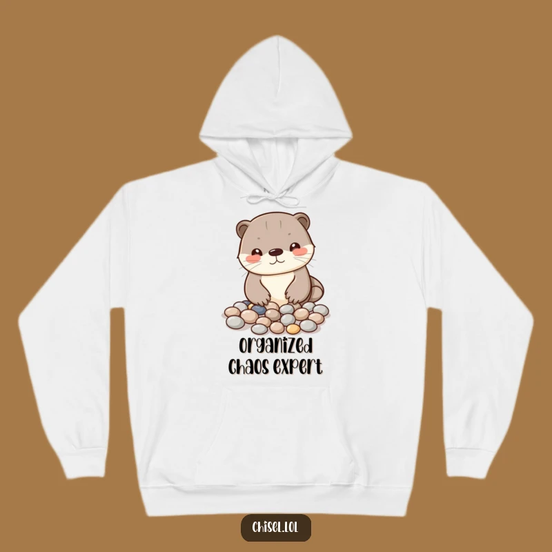 Cozy Funny Kawaii Otter Hoodie: Snuggle Up with Creative Pebble Fun