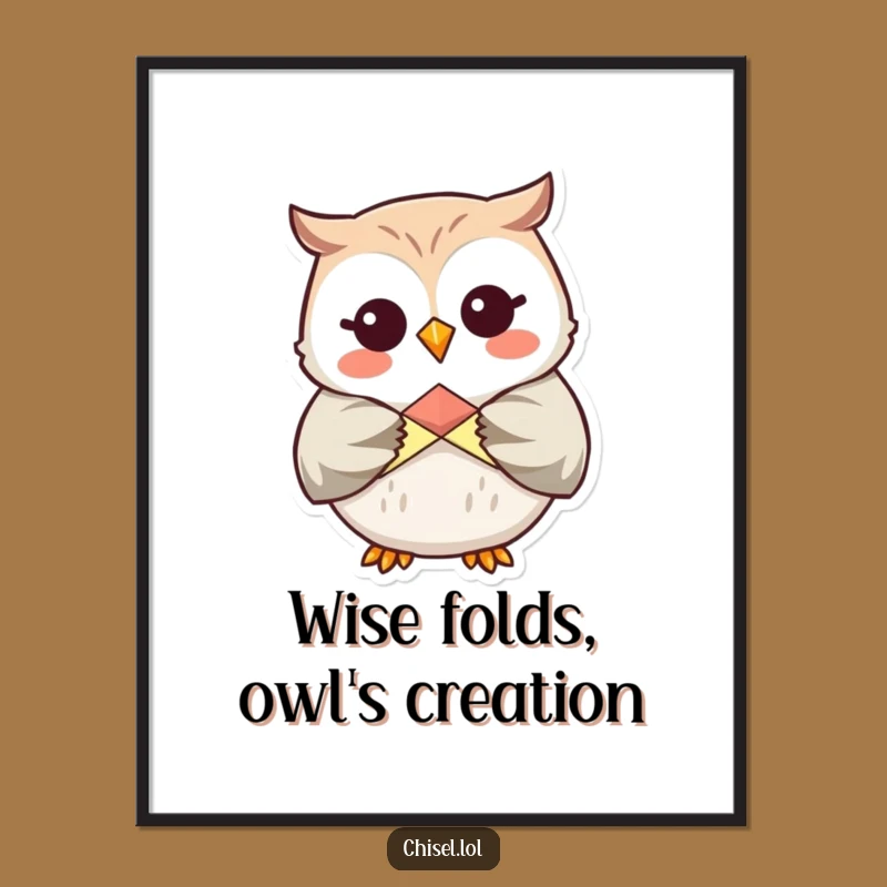 Free Printable Kawaii Owl Wall Art: Funny Origami Owl Downloadable for Creative and Crafty Decor