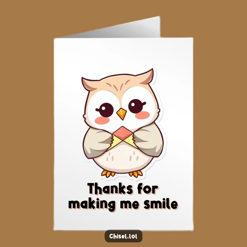Free Printable Kawaii Owl Thank You Card: Funny Origami Owl Downloadable for Crafty Gratitude