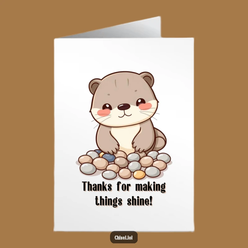 Free Printable Kawaii Otter Thank You Card: DIY Shiny Downloadable Gift