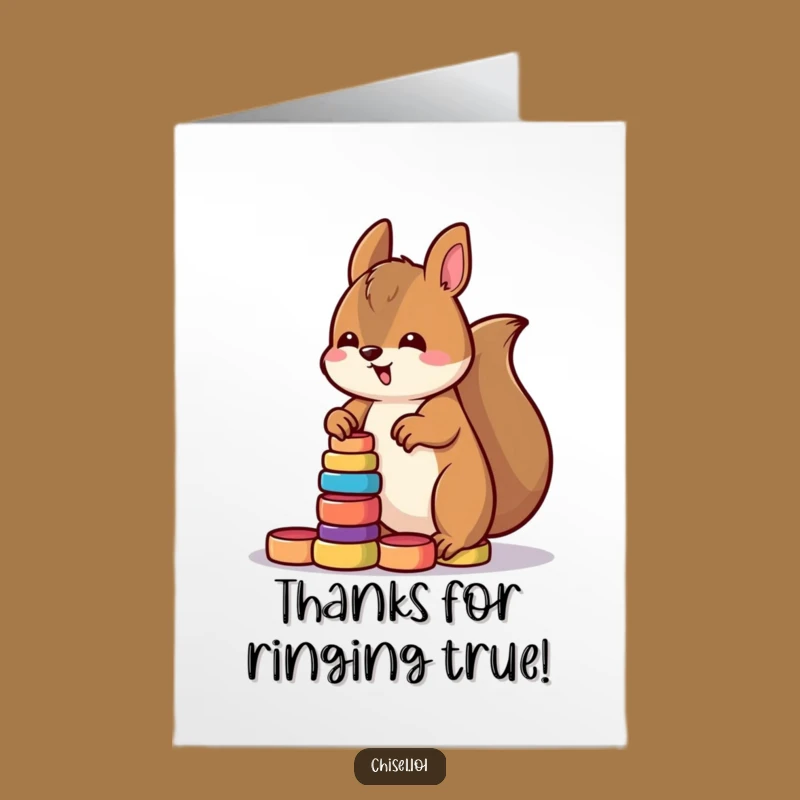 Free Printable Kawaii Squirrel Thank You Card: DIY Colorful Downloadable Gift